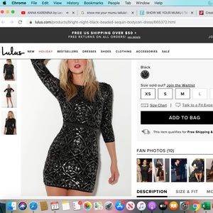 Bright Night Black Beaded Sequin Bodycon Dress
